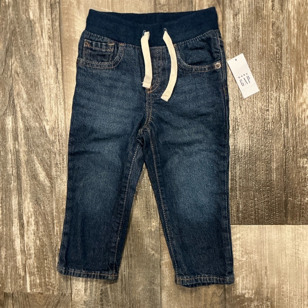GAP Kids Dark Blue Denim Joggers Size 18-24 months